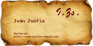Iván Zsófia névjegykártya