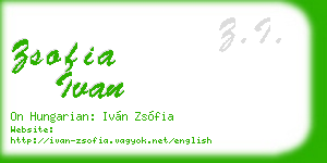 zsofia ivan business card