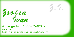 zsofia ivan business card